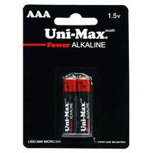 باتری نیم قلمی آلکالاین یونی مکس Uni-Max بسته 2 عددی